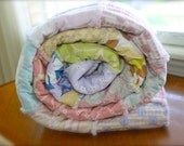 Rag Quilt Throw Blanket - Large - Reversible - Summer House - Ready to Ship - RTS