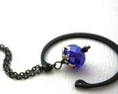Metal Modern Necklace Olympian Blue Glass Necklace : Beauty and the Beast