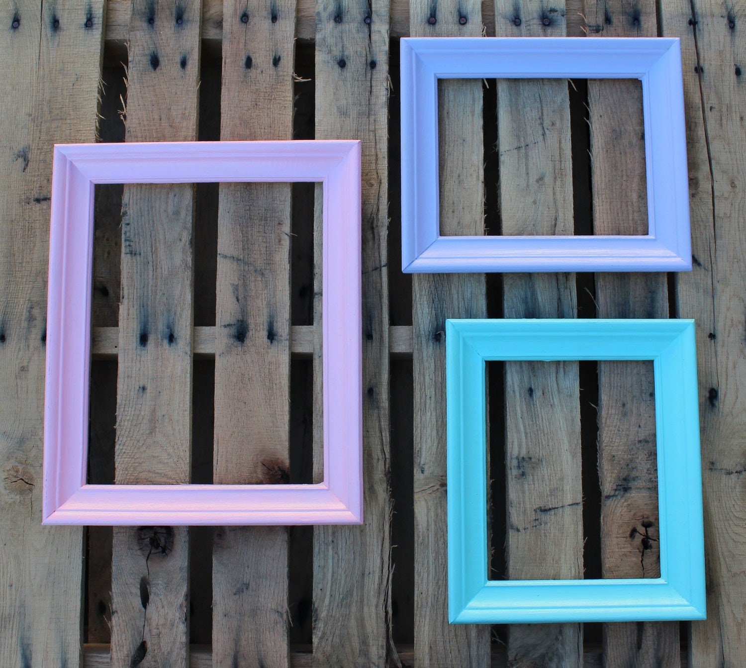 CLEARANCE Vintage set of 3 Shabby Chic Picture Frame Set Wall Gallery