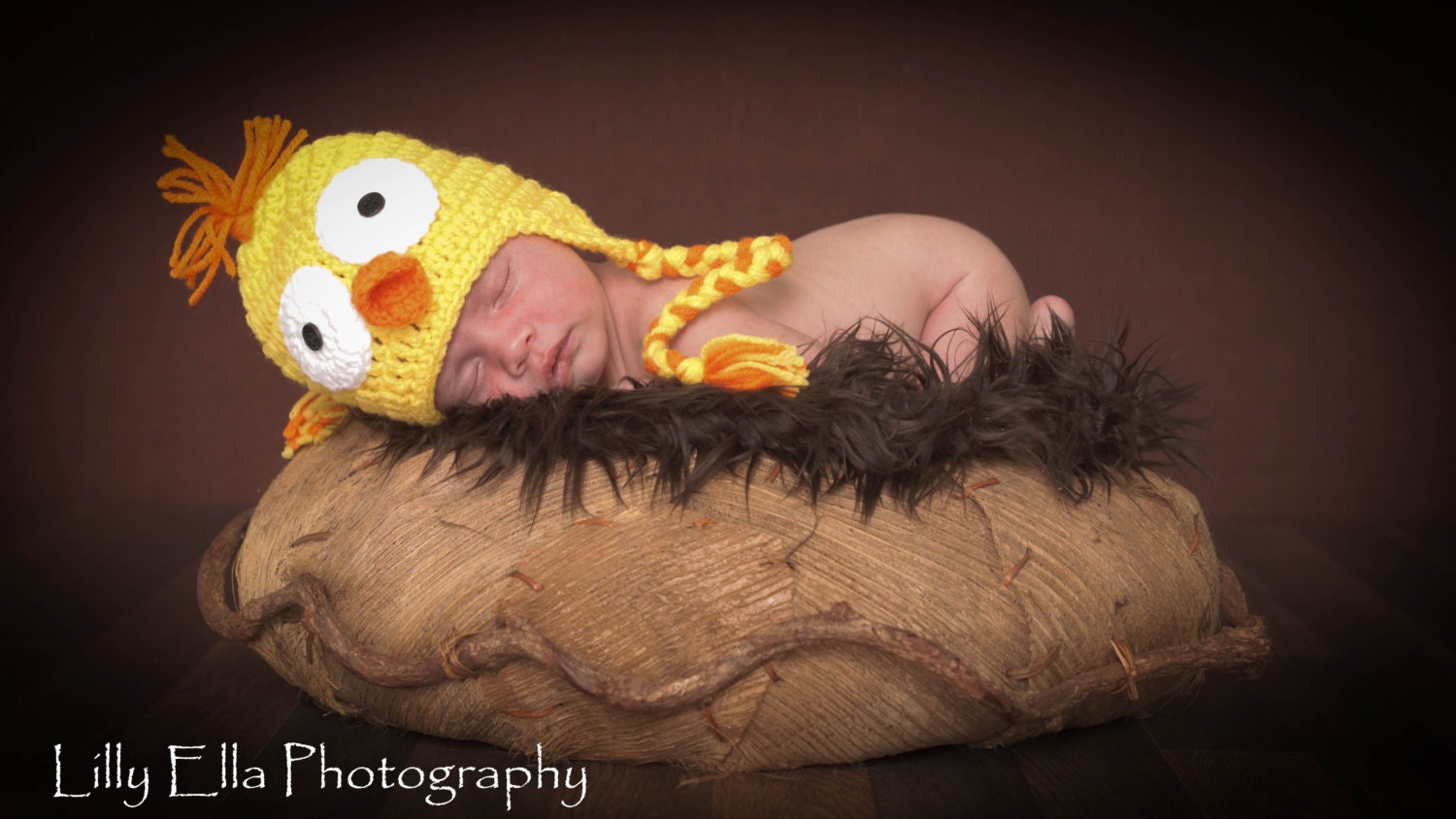 Crocheted Baby Ducky Hat  14 inches 3 to 6 months