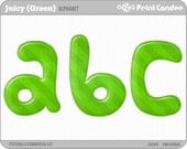 Juicy Alphabet (Green) - BUY 2 GET 2 FREE- Digital Clip Art Personal and Commercial Use - paper crafts card making scrapbooking
