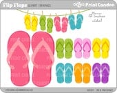 Flip Flops - BUY 2 GET 2 FREE - Digital Clip Art - Personal and Commercial Use - flip flop summer pool fun beach sandal