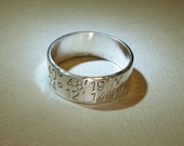 Sterling silver latitude longitude ring for your personalized coordinates