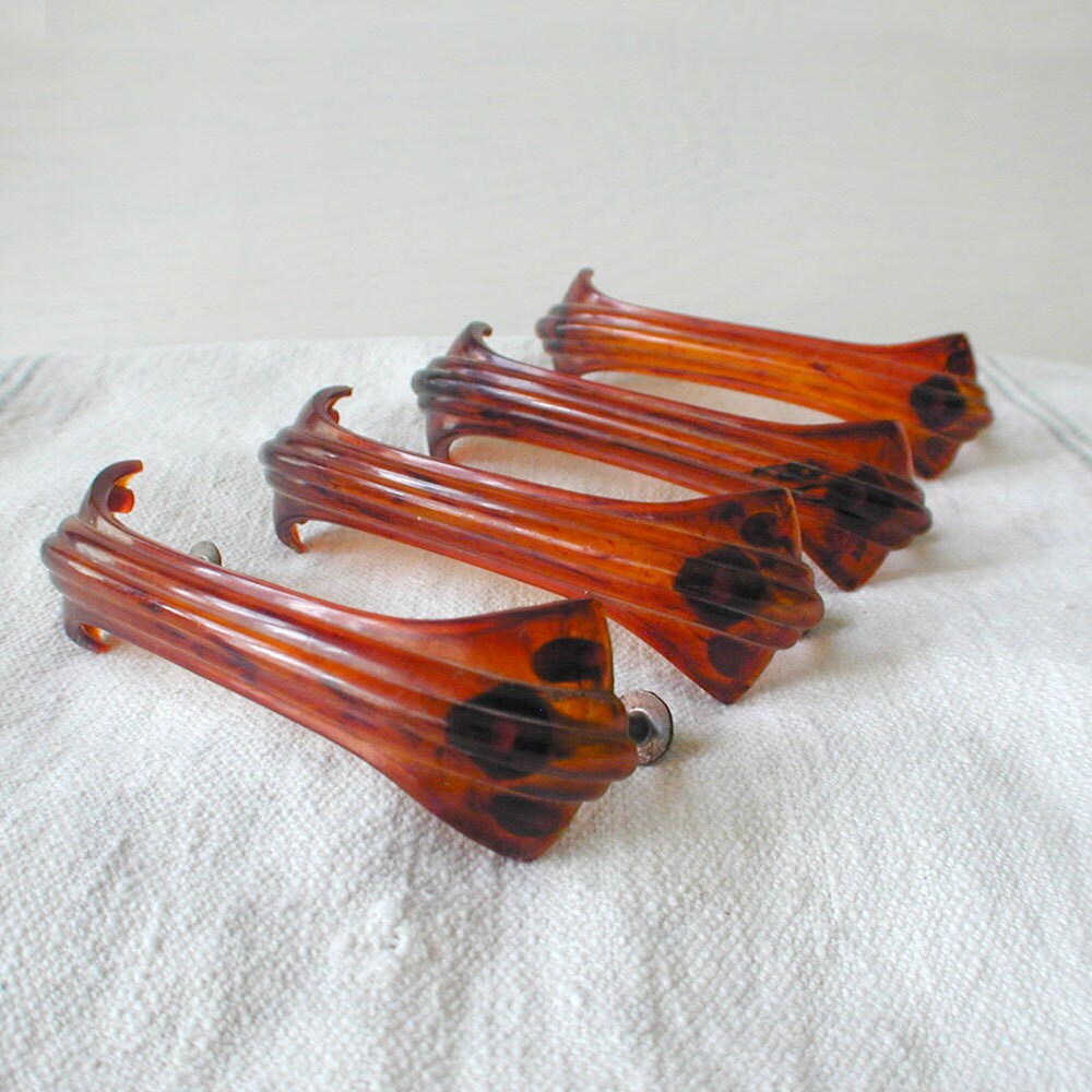 Art Deco DRESSER PULLS HANDLES Set of 4 1930s by thelostrooms
