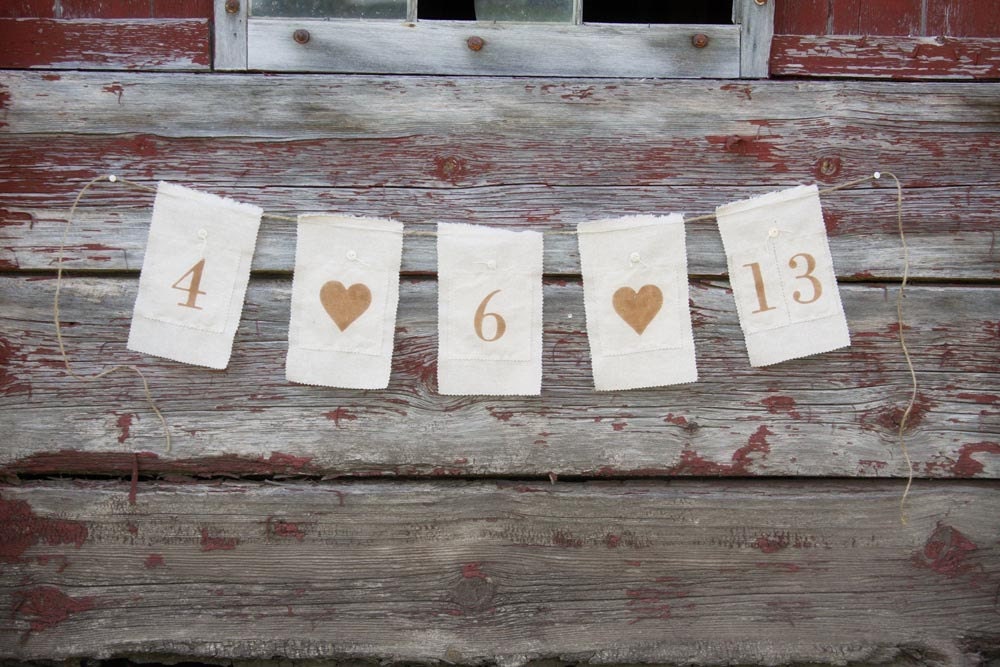 Custom Wedding Date Fabric Banner