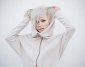 NEW BEIGE Bat sleeves hoody  zipper  sweater Medium Large in stock