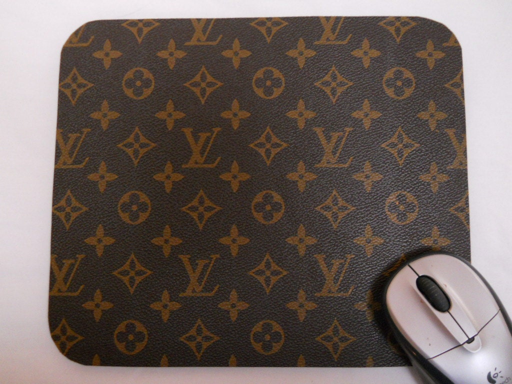 Louis Vuitton Monogram Leather Fabric Mouse by RecycledDesigner