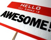 Photo Booth Props. Wedding Photo Props. Hello. Photo Props. Mustache on a Stick. Props on a Stick - The Hoppin' Hello Badge