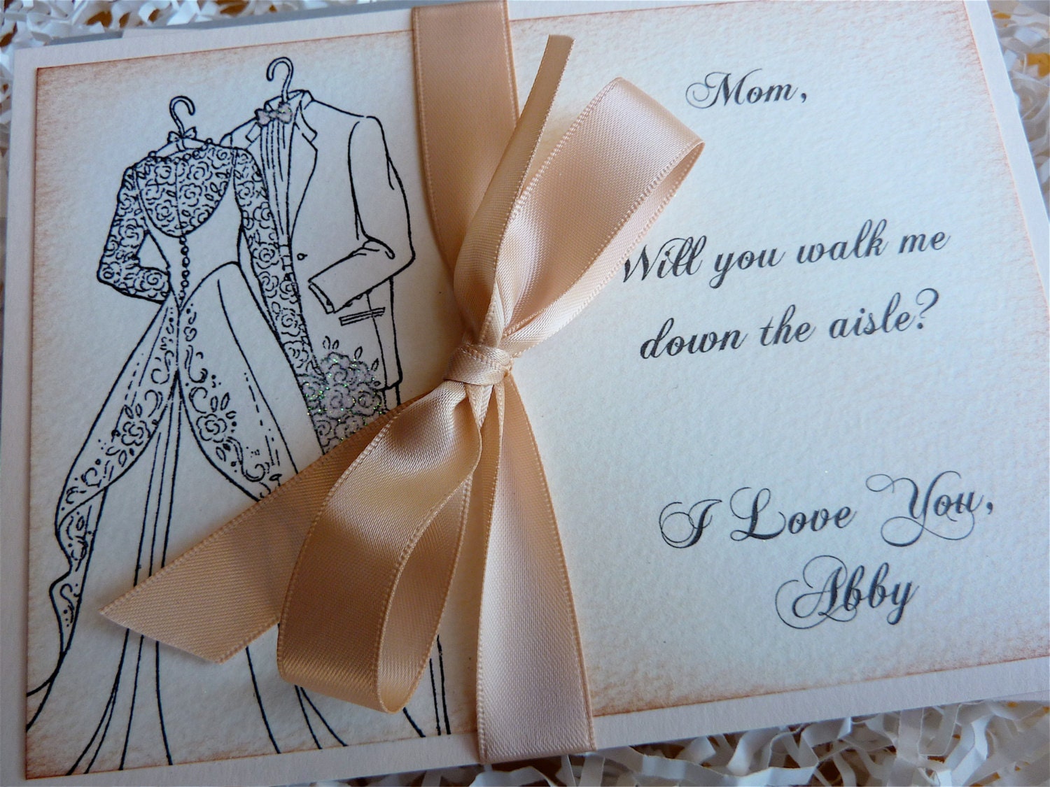 Mother of the Bride Wedding Card - Will You Walk Me Down the Aisle