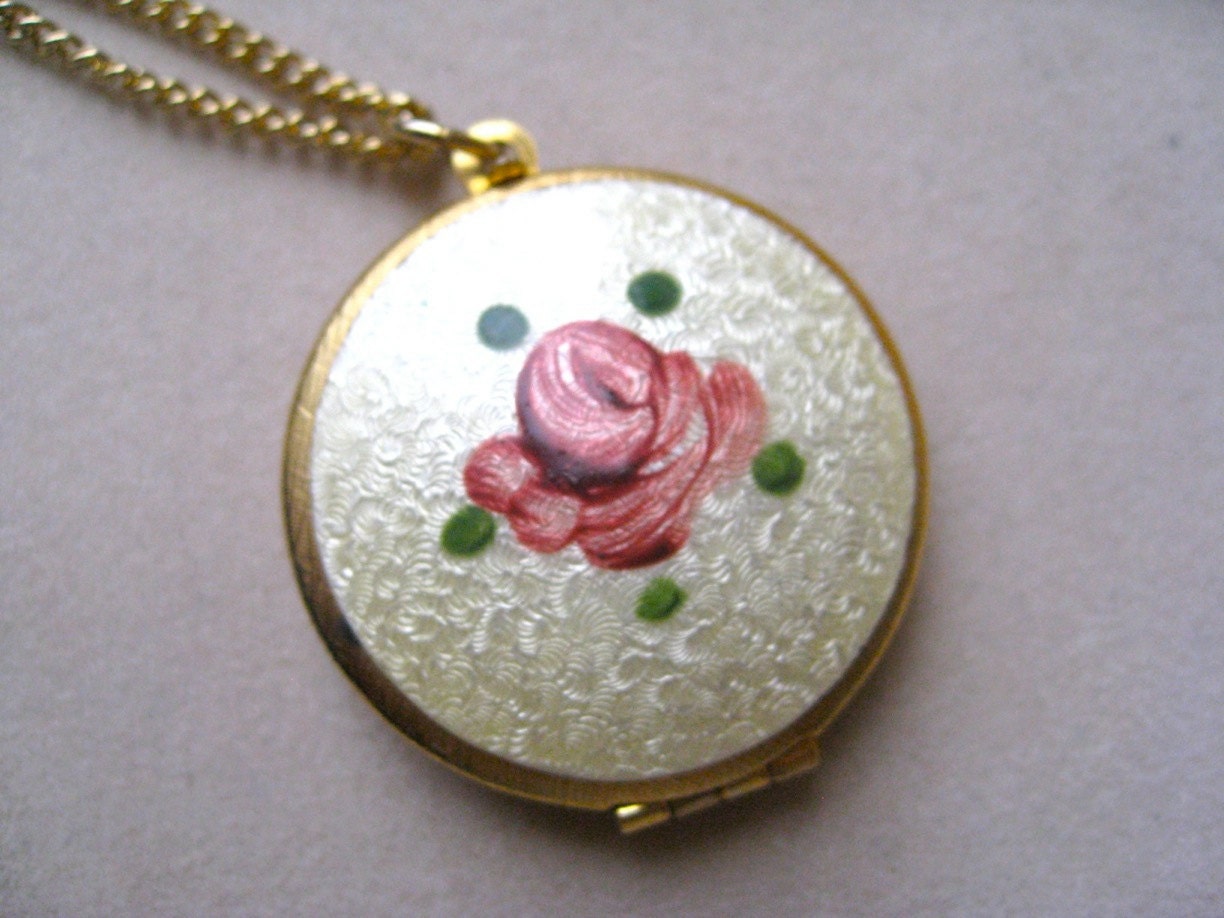 Guilloche Enamel  Vintage Locket