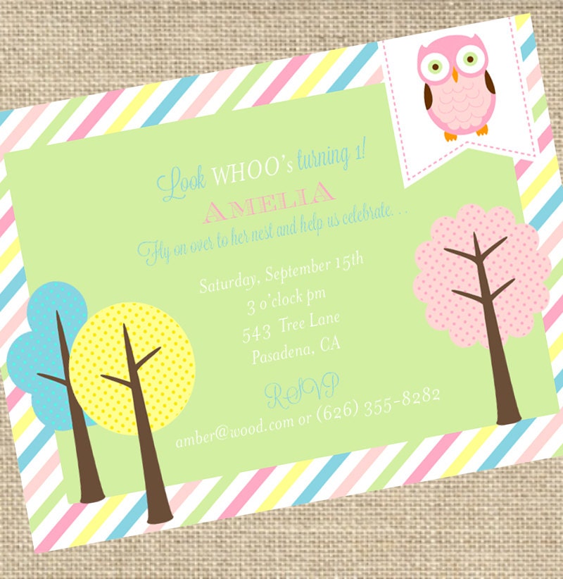 Owl Birthday Invitation - PRINTABLE - By A Blissful Nest Il_170x135