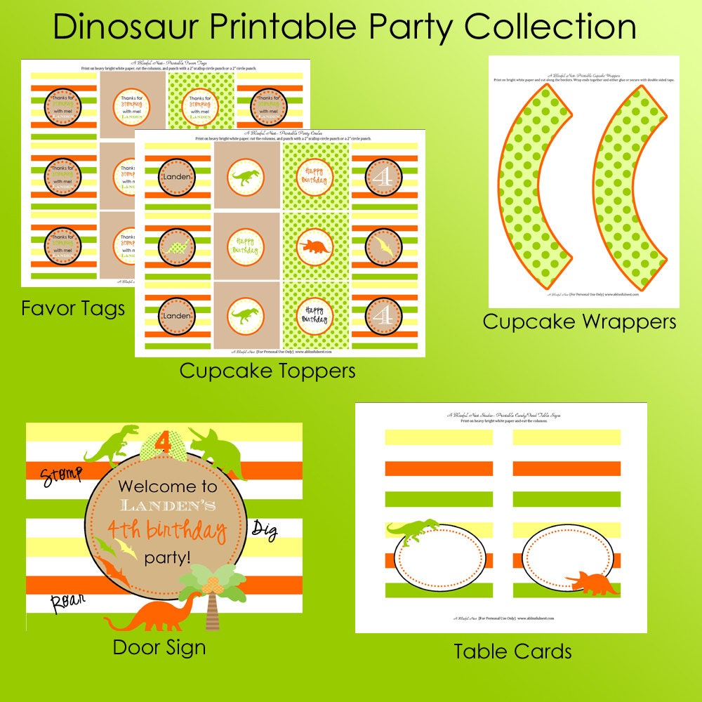 Dinosaur Birthday Invitation - PRINTABLE - By A Blissful Nest