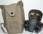 1968 US Navy USN Gas Mask ND Mark V and Carrying Bag IDd Vietnam Era