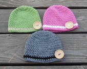 Wood Button Beanie