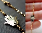Hamsa Necklace - Mixed Metals -14K Goldfilled and 925 Sterling Silver