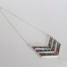 Glass & Bone Chevron Necklace - White Bone with Iridescent Glass Beads - Tribal Aura - Aurora Borealis Crystal - Catalyst Necklace