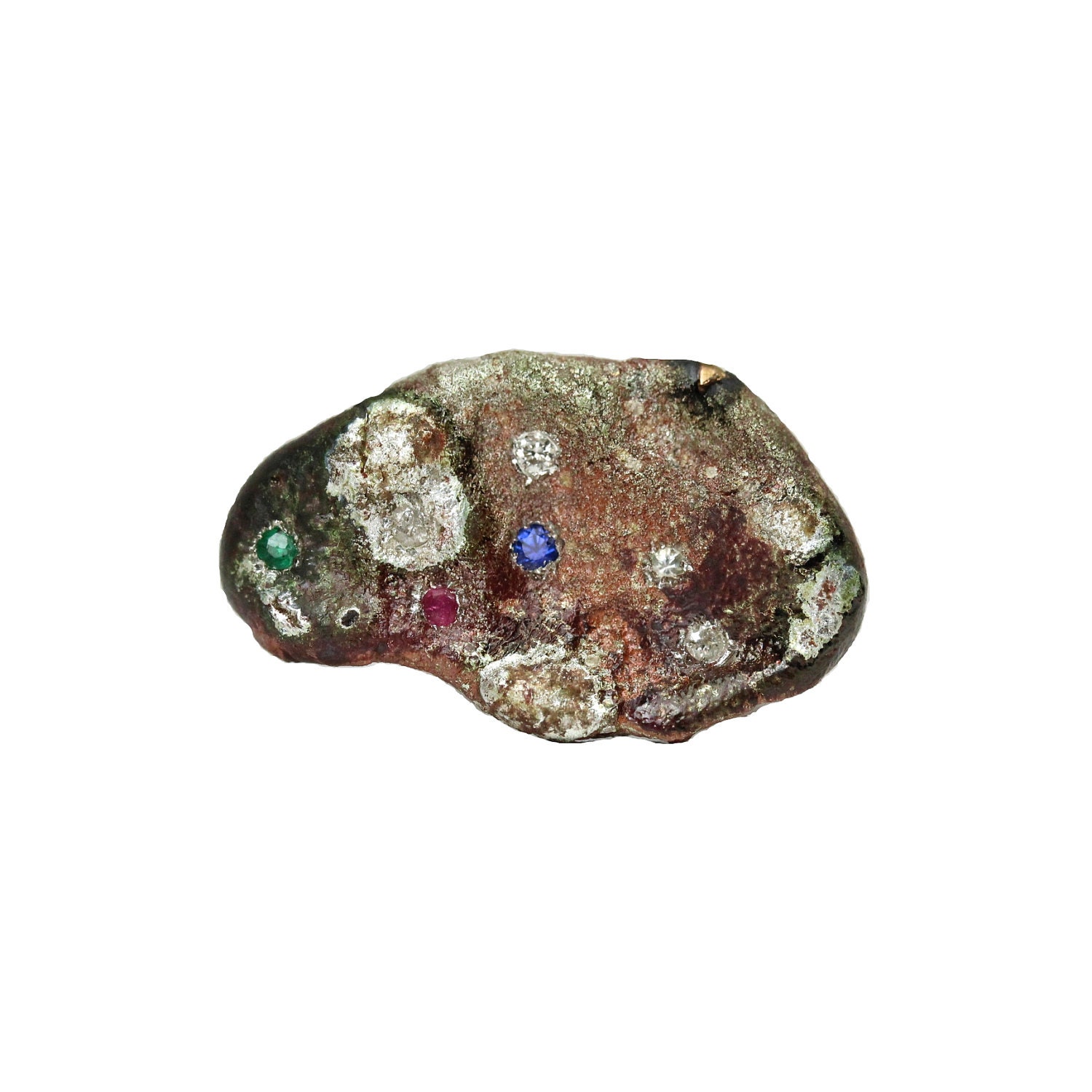 Multicolored Gemstone Silver Nebula Ring - Nebulous Cloud