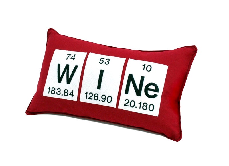 Wine Chemistry Periodic Table Chemical Element  Cotton Pillow