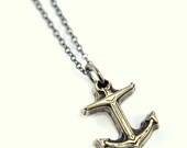 Tiny Anchor Necklace - White Bronze Necklace