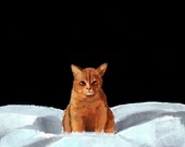 Sinister Tabby . cat art giclee print of original painting