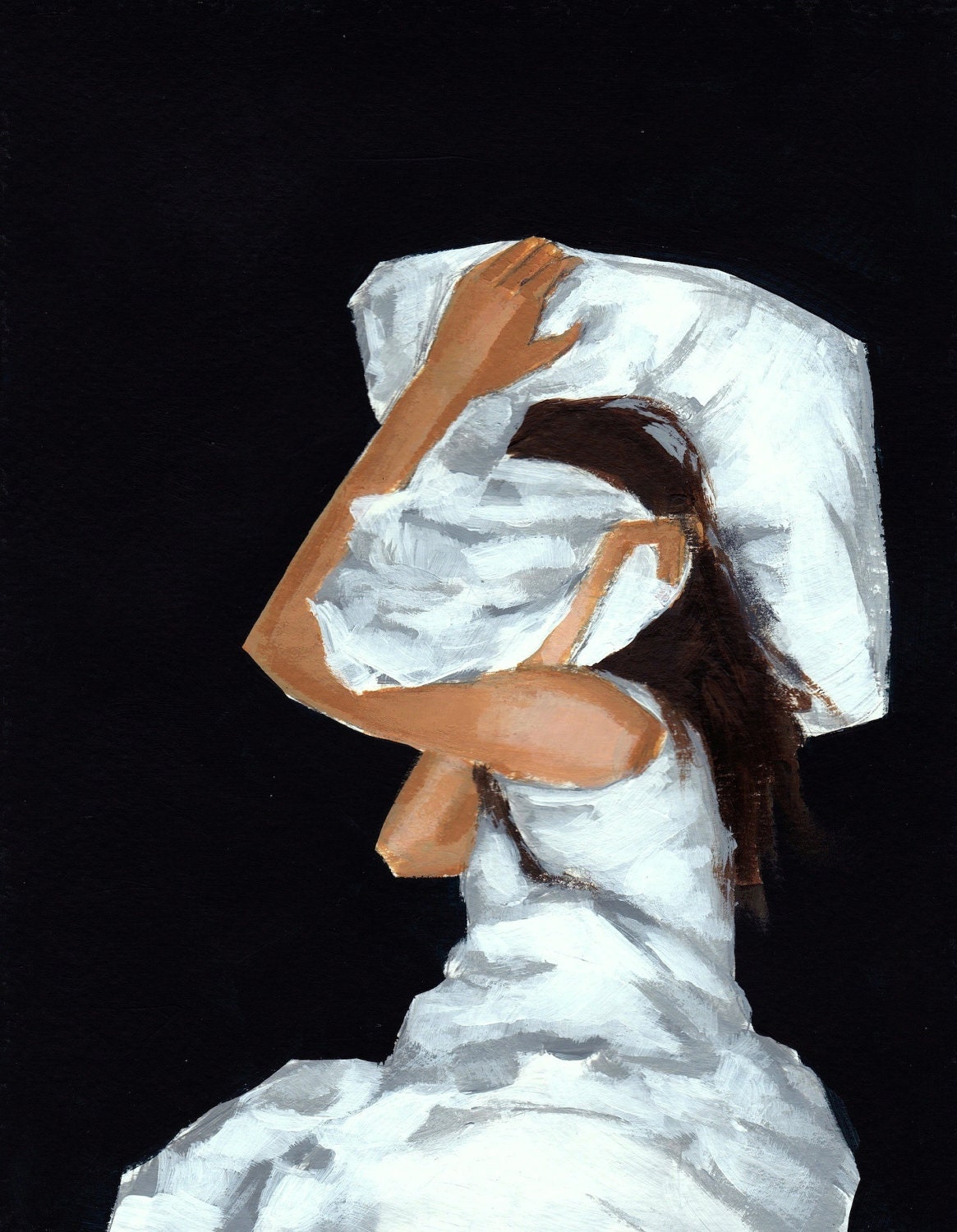 Covered . giclee digital art print of acrylic painting