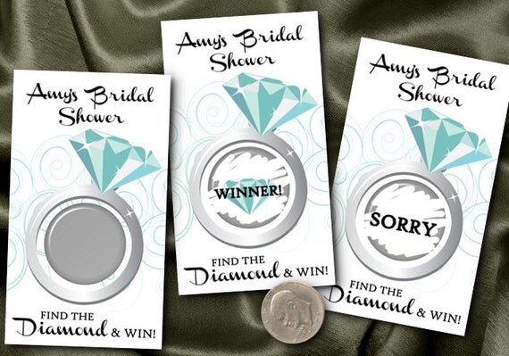 10 Party Scratch Off Cards, Tiffany Inspired, Bridal Shower, Engagement Party, Games Il_570xn