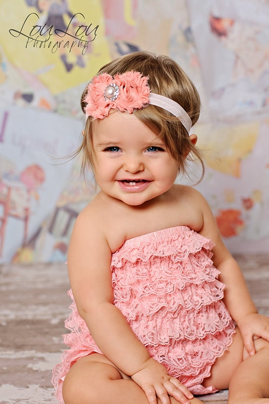Light pink lace petti romper