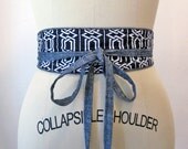 Nautical Obi sash belt / Reversible kimono textiles and organic cotton / hemp denim