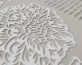 Papercut Ketubah - Garden Peonies