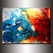 Huge Original Modern Painting, Red And Blue Abstract painting, Contemporary Fine Art by Henry Parsinia Large 48x36