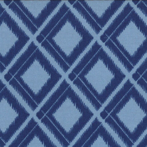 Simply Color by V & Co for Moda Fabrics, Ikat Diamonds in Navy Blue 1/2 yard total