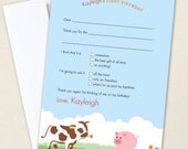 Barnyard Animals party - Set of 15 custom thank you cards - Printable file also available Il_170x135