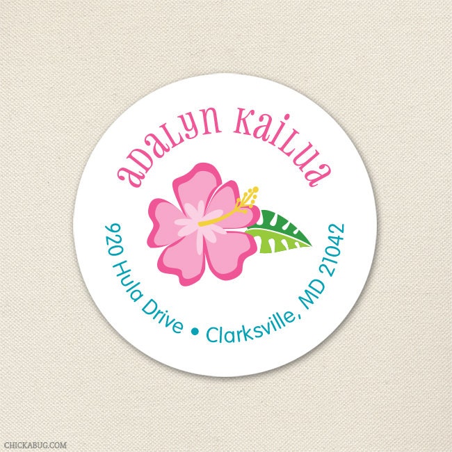 Luau party - Personalized address labels - Sheet of 24 Il_170x135