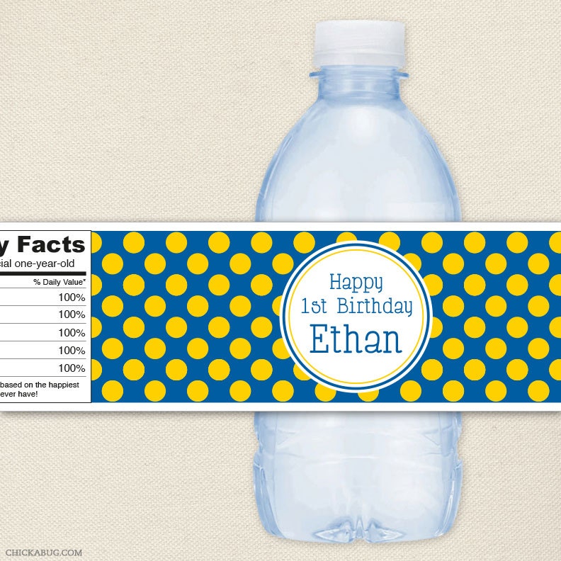 Design it yourself - Polka dots - Water bottle labels - Choose your own font and colors - Set of 15