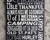 Custom Typography Word Art, Family Rules, Wood Sign with your Favorite Words, Rules, Memories, Phrases and Quotes. Great Gift idea.