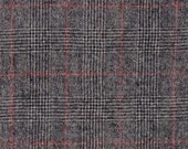 3746   -   Felted 100 Percent Woven Wool - Glen Plaid - Black,White, and Red