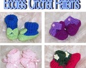 Quick Baby Shower Booties Crochet Pattern PDF - INSTANT DOWNLOAD.