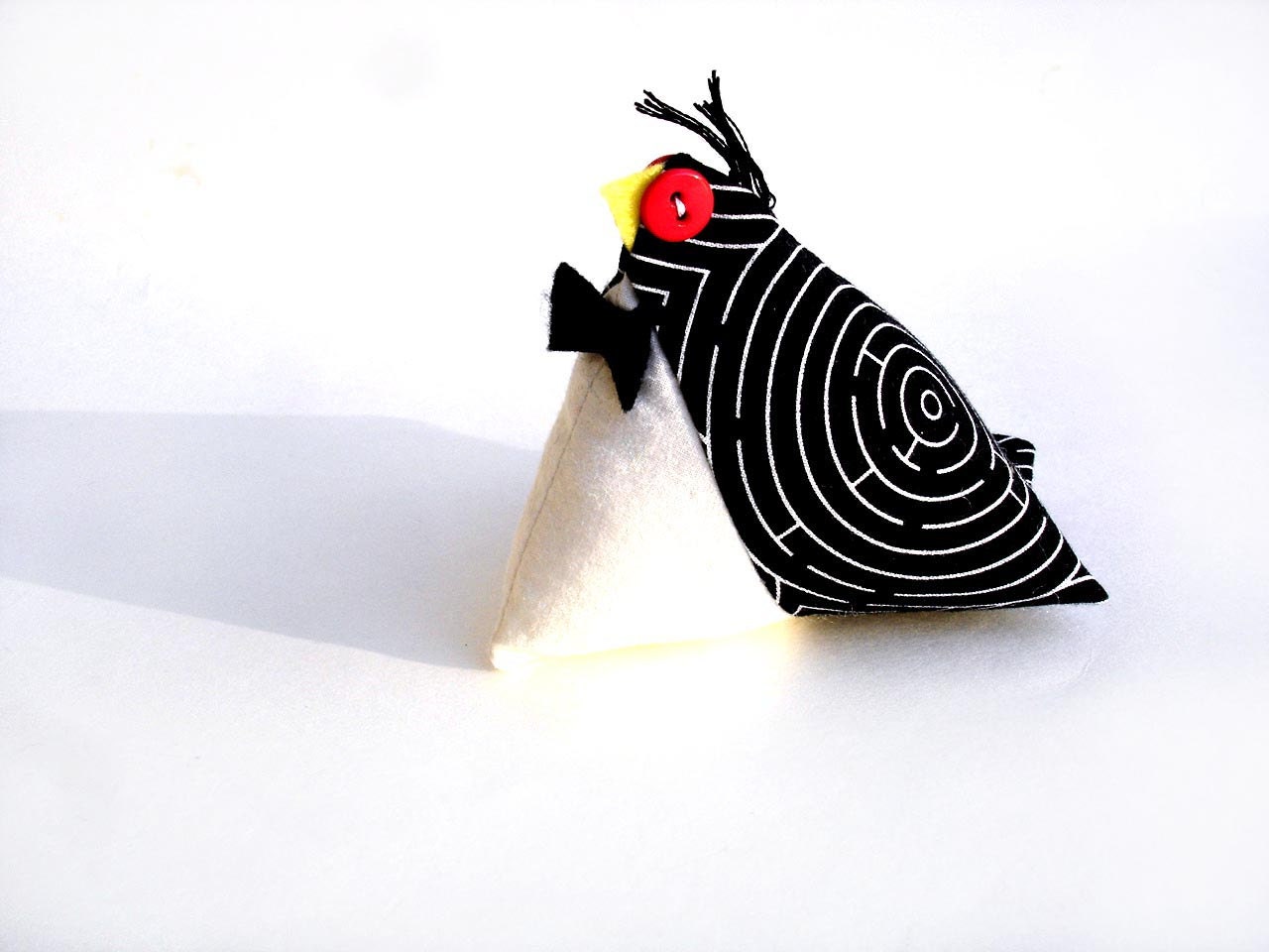 Small penguin home decor fabric stuffed black and white cute modern unique shelf sitter