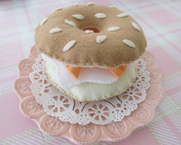 Felt Bagel, Cream Cheese, and Lox