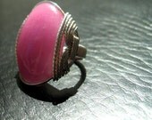 Pink Ring, Bubblegum, Chunky Ring, Petal Pink, Sterling Silver Setting, Summer Fashion, Wire Wrapped Jewelry