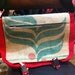 Upcycled Red Chevron and Floral Messenger Bag - Made using recycled coffee sack
