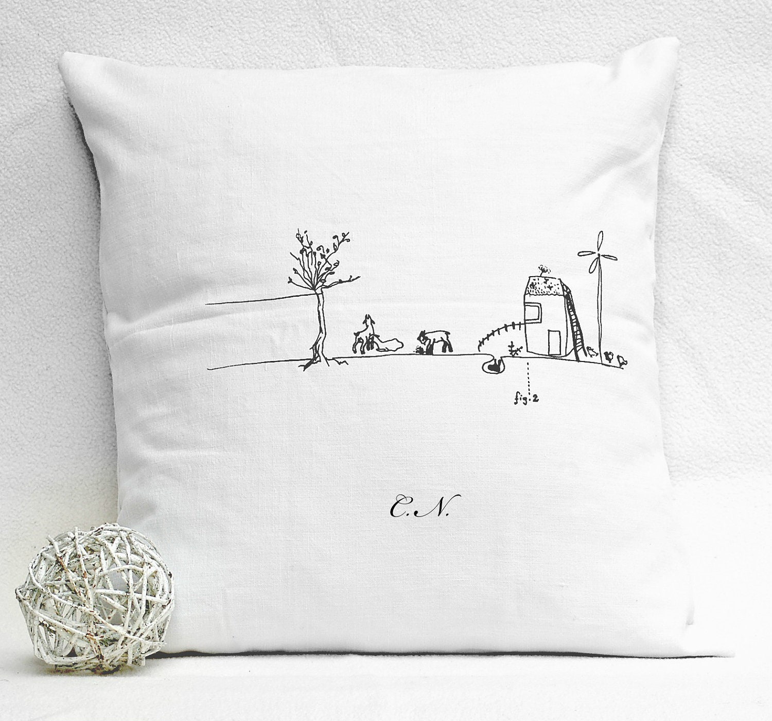 Decorative pillow with custom monogram - FREE SHIPPING
