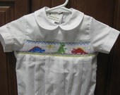 Back In Time Dinosaur Smocked Bubble Size 0-3 Month