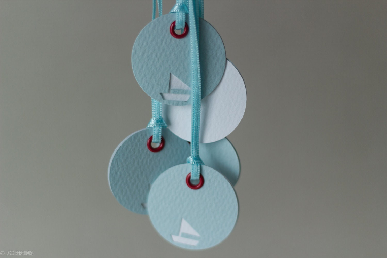 Boat gift tags in blue - Set of 5