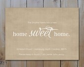 Moving Announcement /  New Home Sweet Home / Shabby Chic Moving Announcement Printable Digital File
