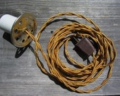 Mason Jar Swag Light Kit - Vintage Style Cloth Cord with Plug