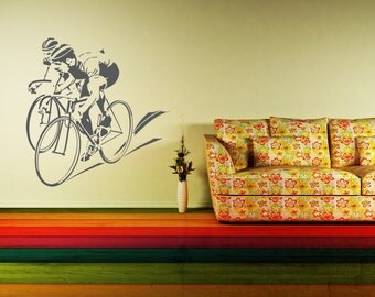 Wall Decal Bicycle Bike Cyclist Sport Race Tour De France Transportation Cycle