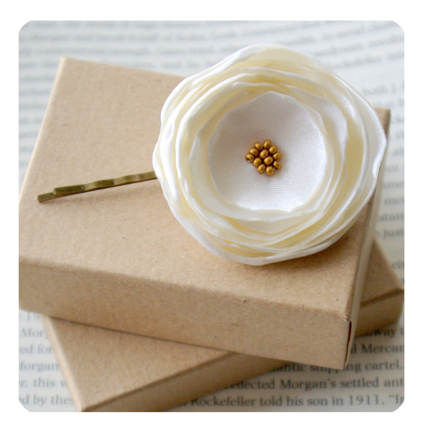 Ivory Hair Flower - Bridal Hair Flower - Ivory Flower