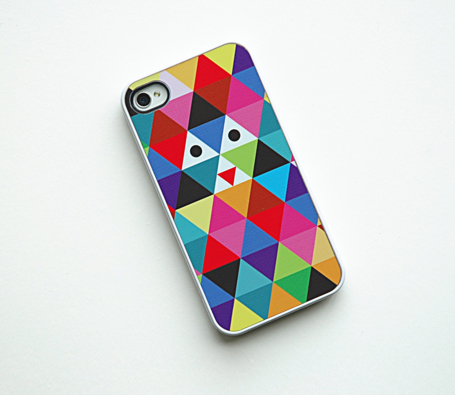 iPhone 4 case, iPhone 4s cover geometric colours, triangle art, plastic cover