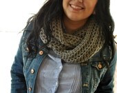 Big Simple Infinity Cowl - Crocheted Chunky Infinity Scarf Pick Your Color